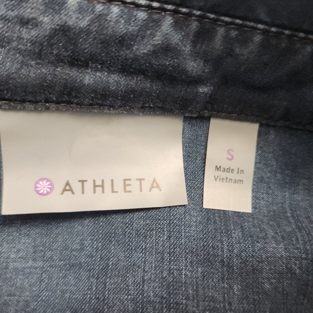 ATHLETA To The Point Chambray Candid Shirtdress Small Tencel Button Down Pockets - Picture 8 of 10